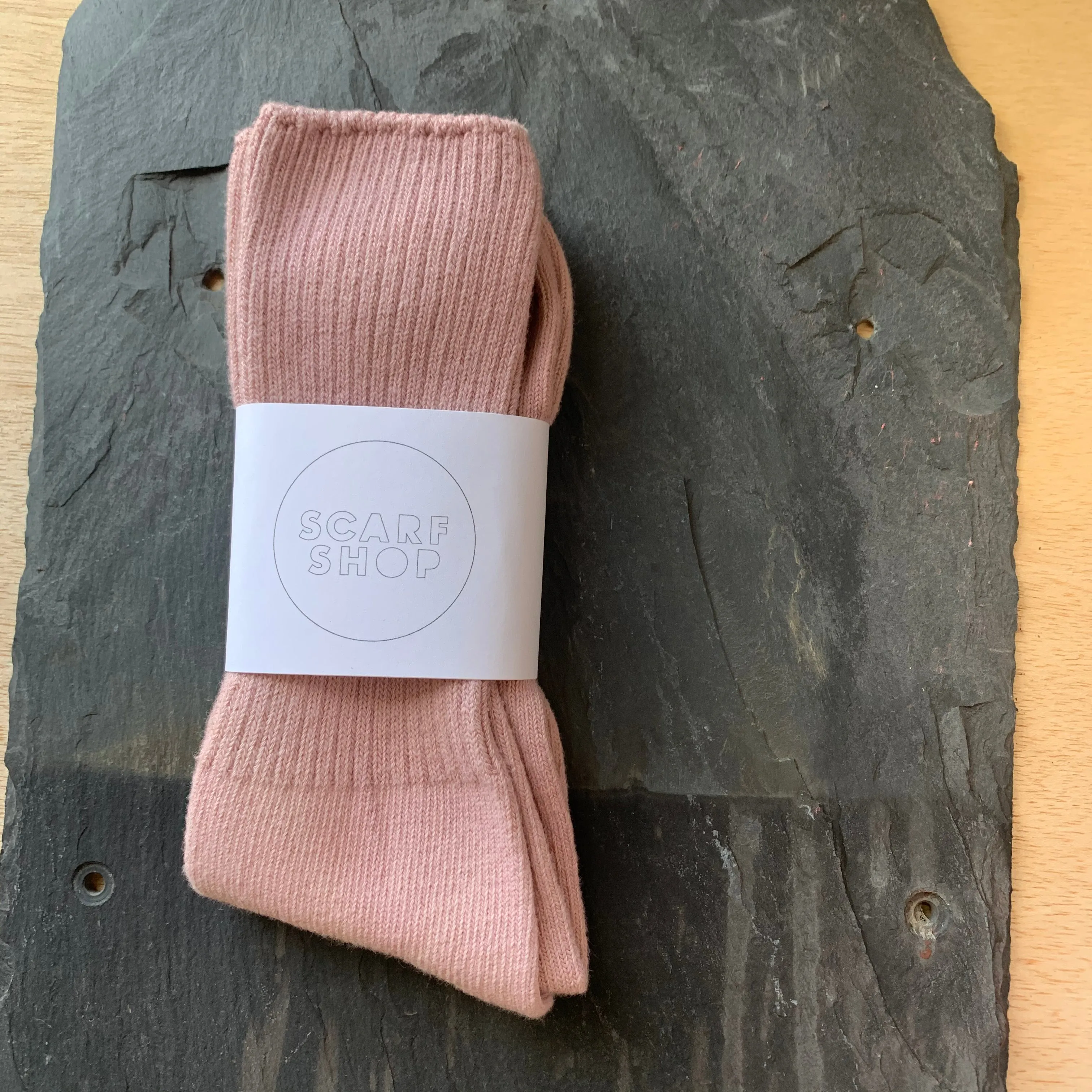 Hand Dyed Cotton Socks in Pink Tones by Scarfshop