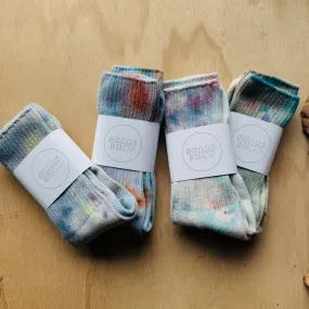 Hand Dyed Cotton Socks- Random Dyed by Scarfshop 13-16