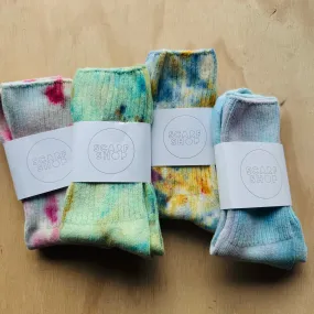 Hand Dyed Cotton Socks- Random Dyed by Scarfshop 21-24