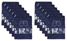 Heart Home Parachute Waterproof 12 Pieces Shoe Cover/Shoe Bag (Blue)- CTHH21986