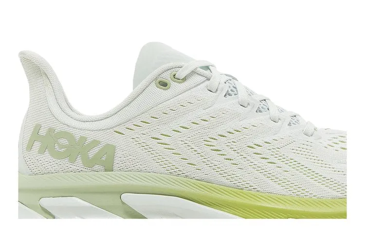 HOKA Clifton Edge Blue Flower Green Glow Sneakers, White