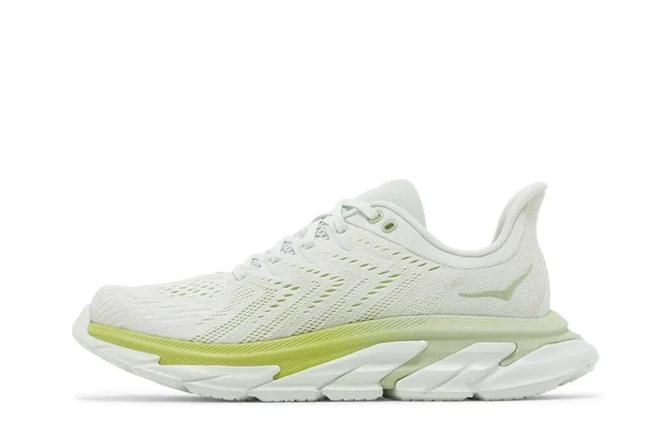 HOKA Clifton Edge Blue Flower Green Glow Sneakers, White