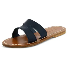 K. Jacques Womens Leather Slip-On Slide Sandals