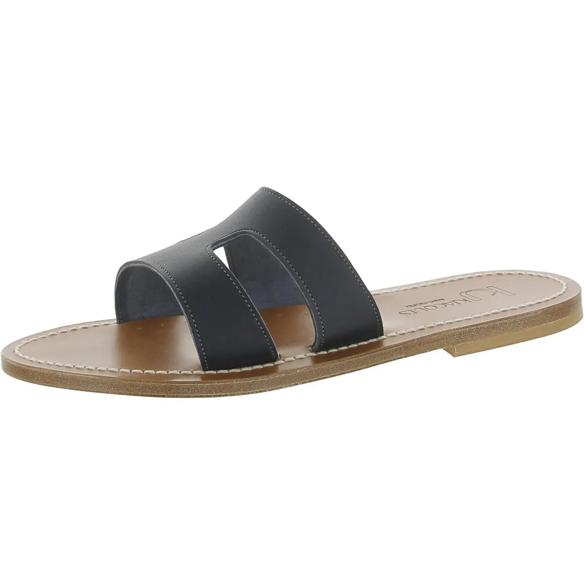 K. Jacques Womens Leather Slip-On Slide Sandals