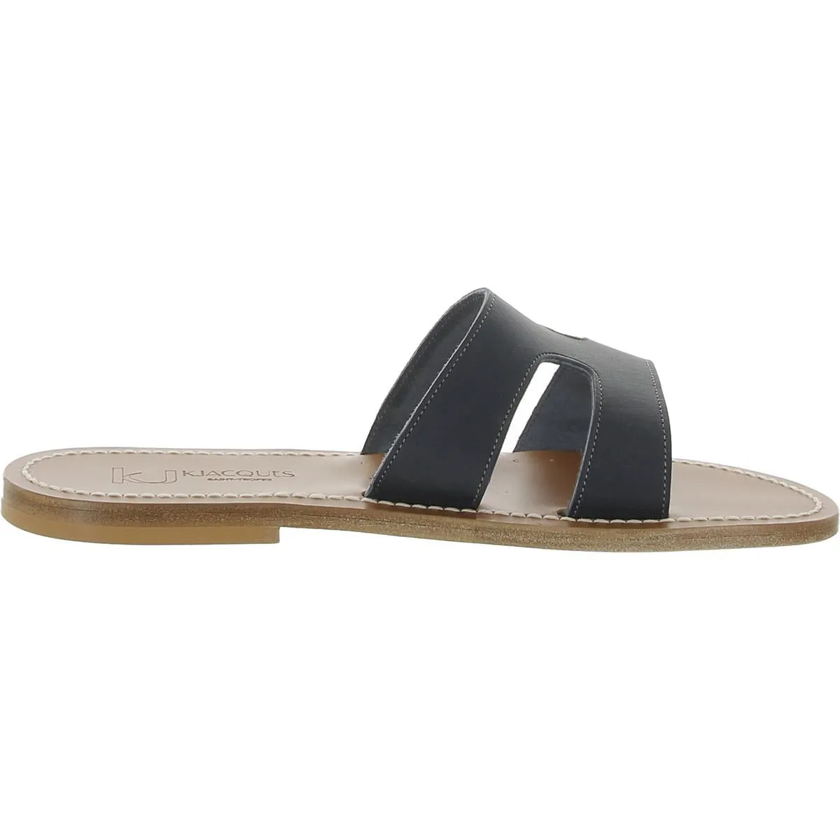 K. Jacques Womens Leather Slip-On Slide Sandals