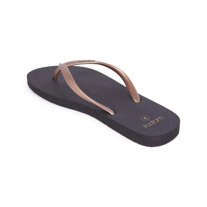 Kustom - Classic Jandals (Black Rose Gold)