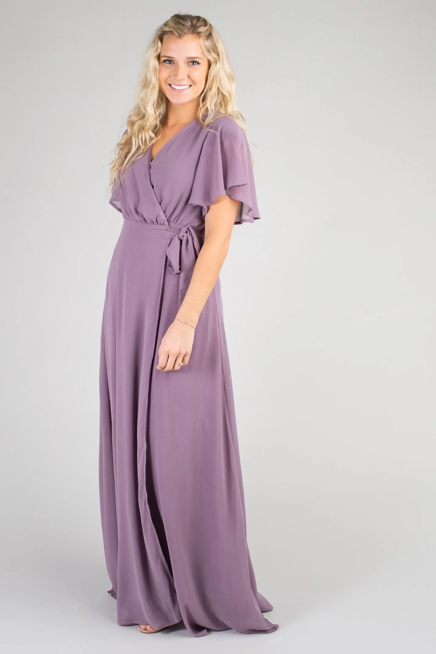 Naples Flutter Sleeve Wrap Maxi