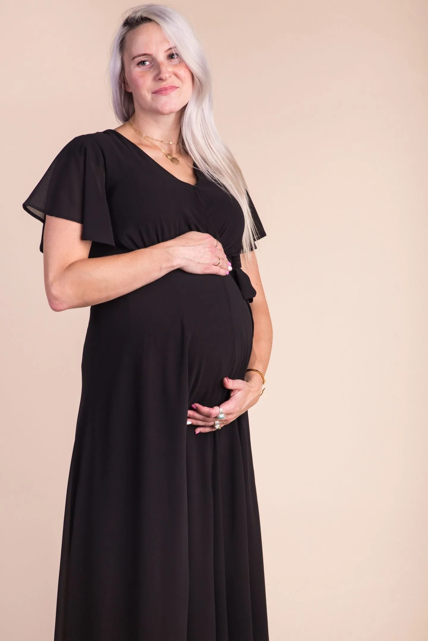 Naples Flutter Sleeve Wrap Maxi