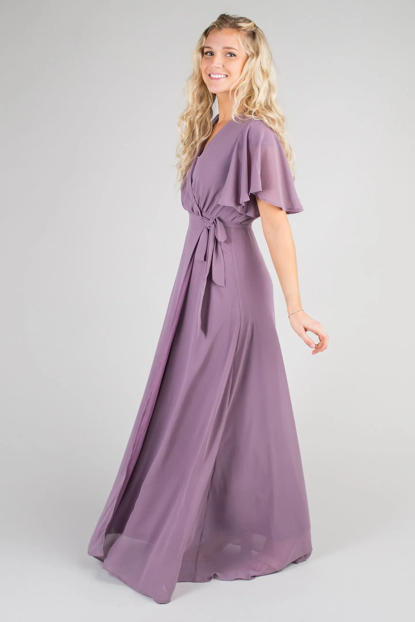 Naples Flutter Sleeve Wrap Maxi