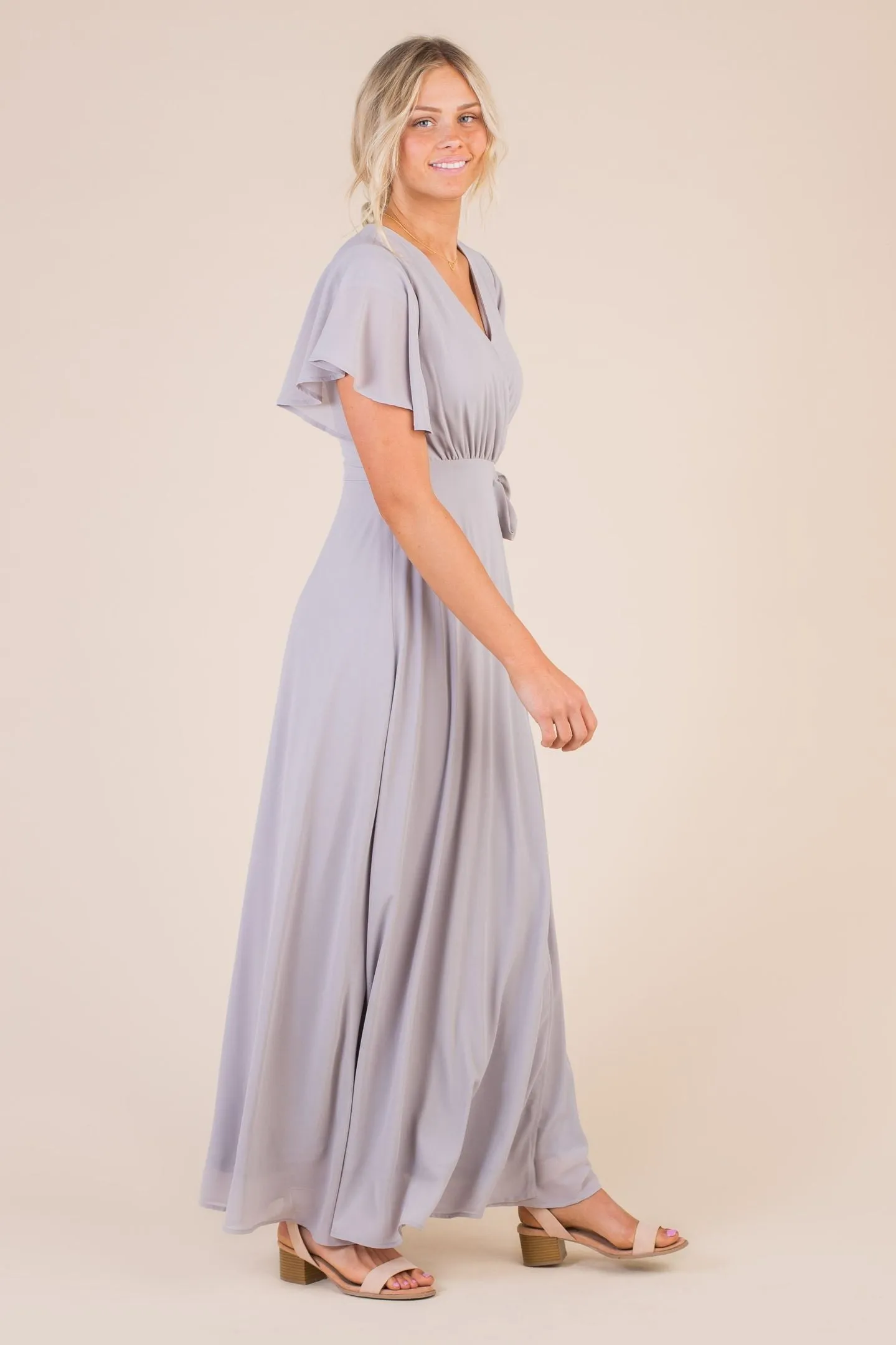 Naples Flutter Sleeve Wrap Maxi