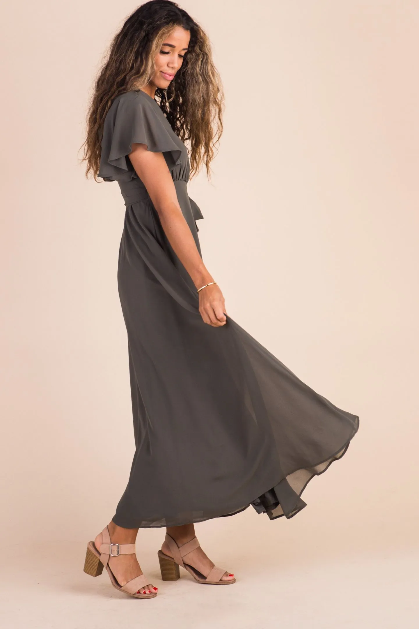 Naples Flutter Sleeve Wrap Maxi