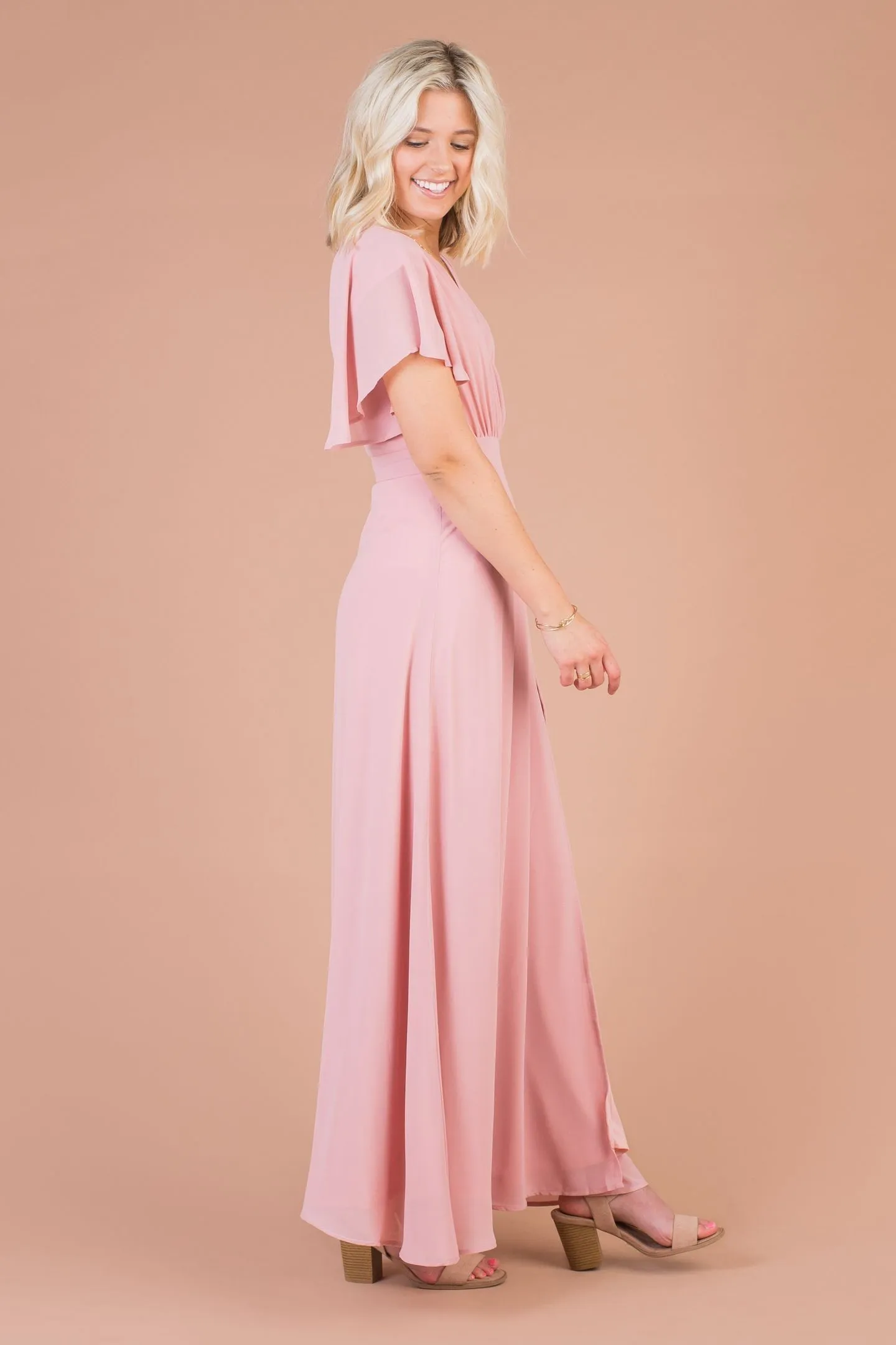 Naples Flutter Sleeve Wrap Maxi