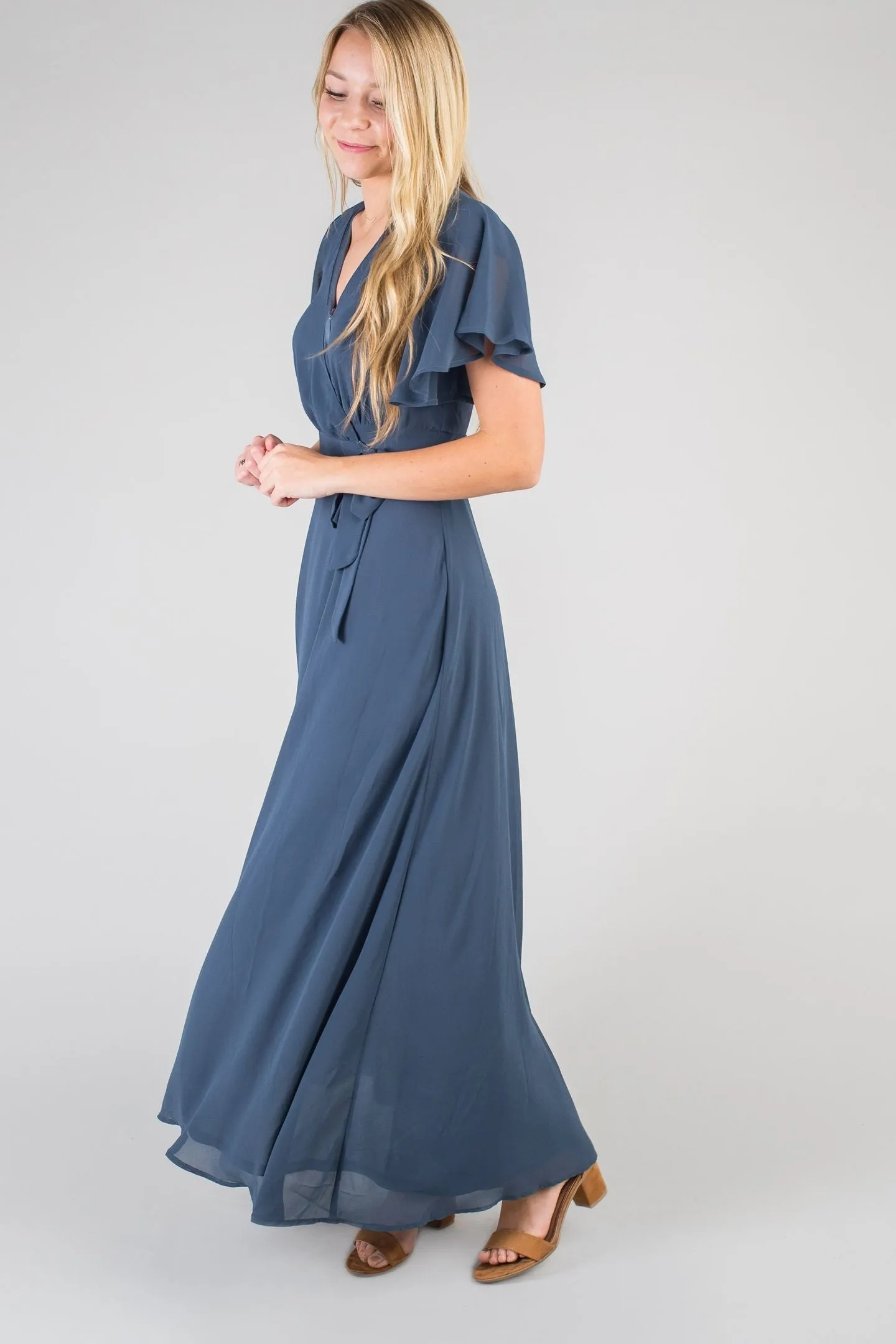Naples Flutter Sleeve Wrap Maxi