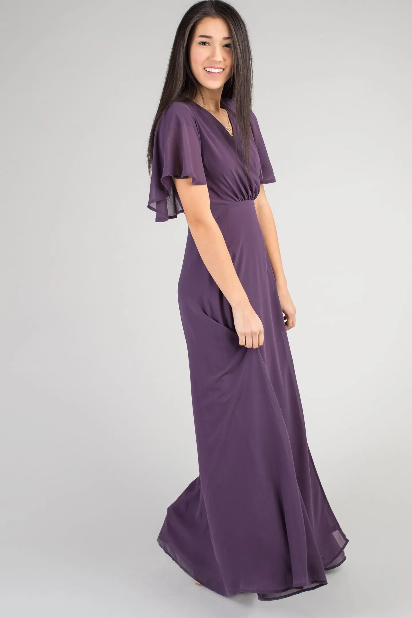 Naples Flutter Sleeve Wrap Maxi
