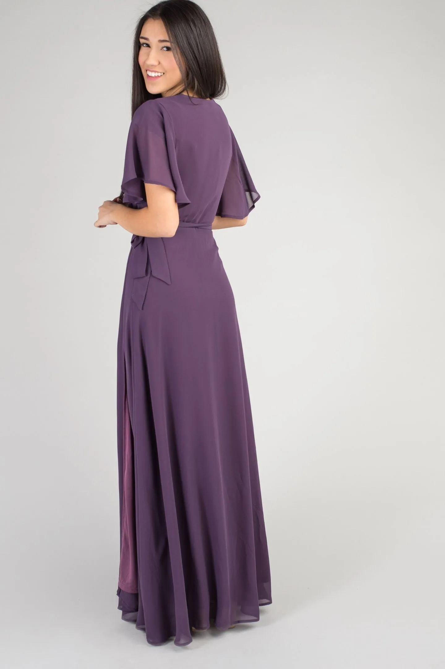 Naples Flutter Sleeve Wrap Maxi