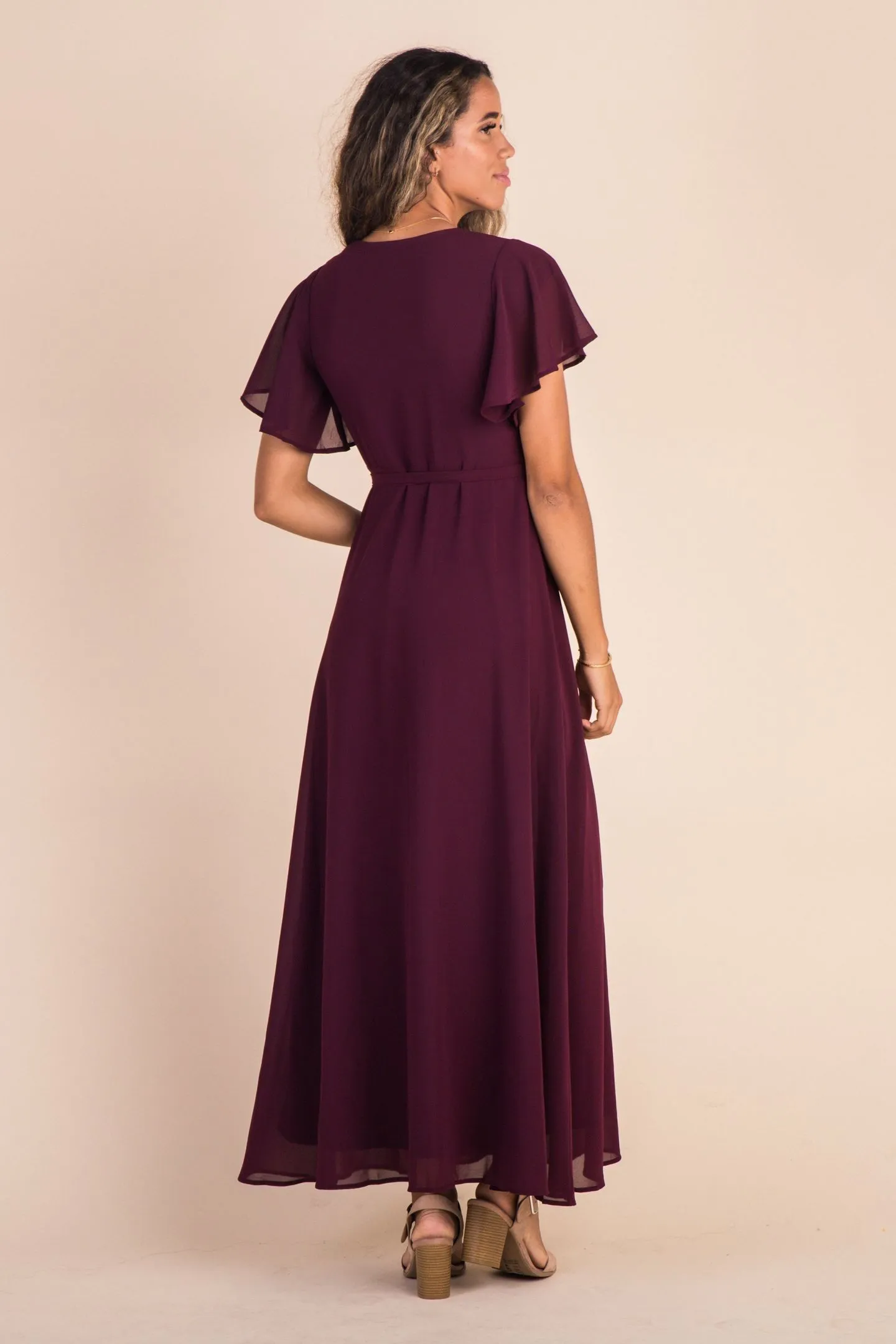 Naples Flutter Sleeve Wrap Maxi