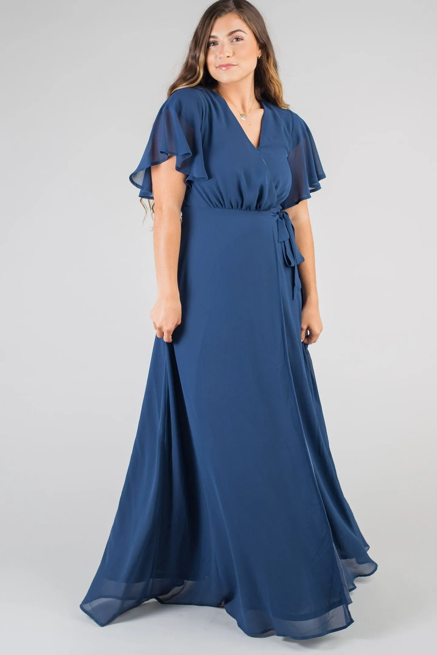Naples Flutter Sleeve Wrap Maxi