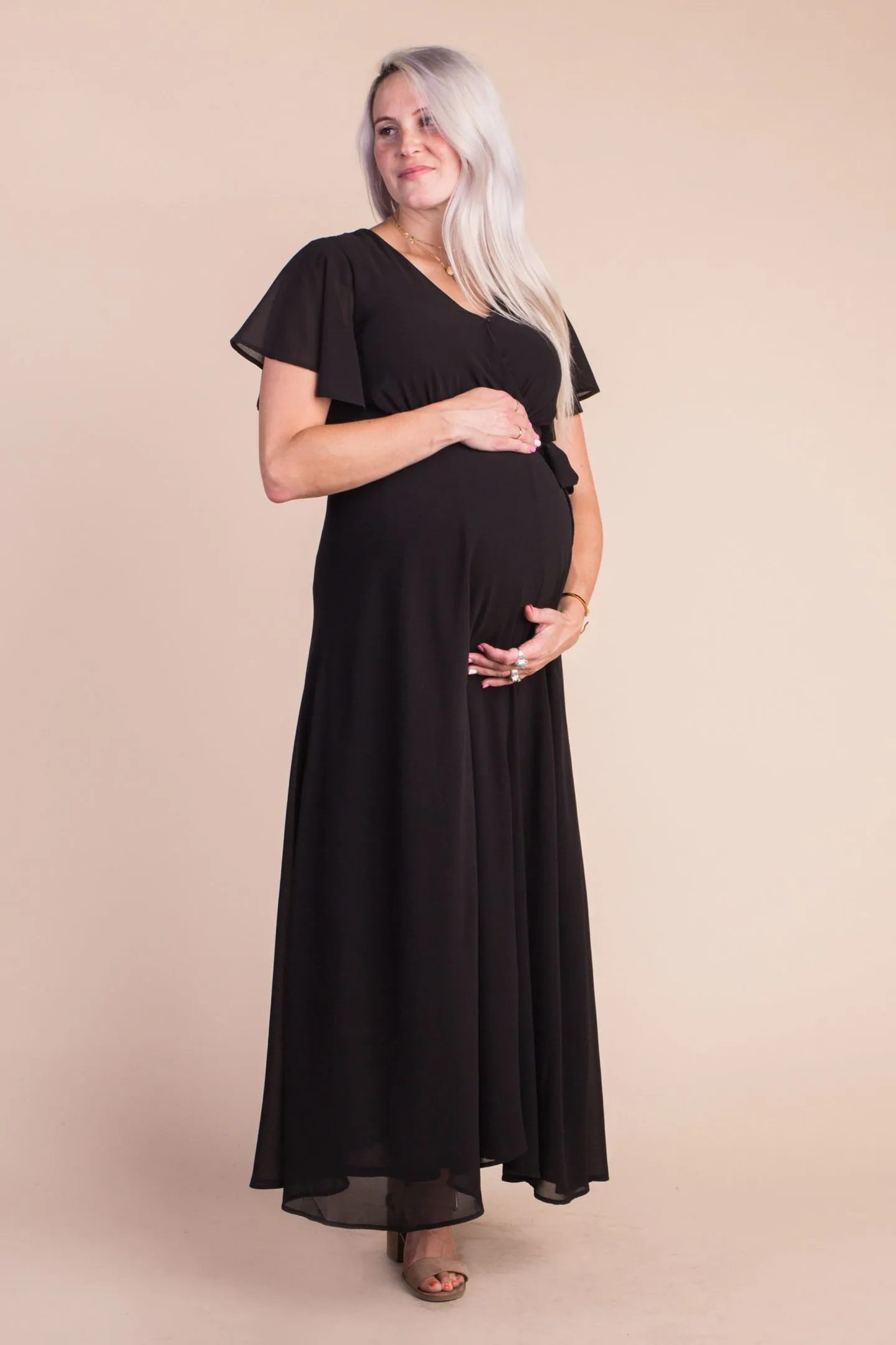 Naples Flutter Sleeve Wrap Maxi