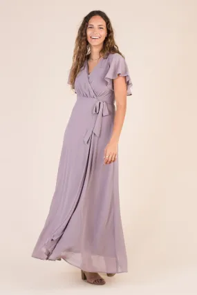 Naples Flutter Sleeve Wrap Maxi