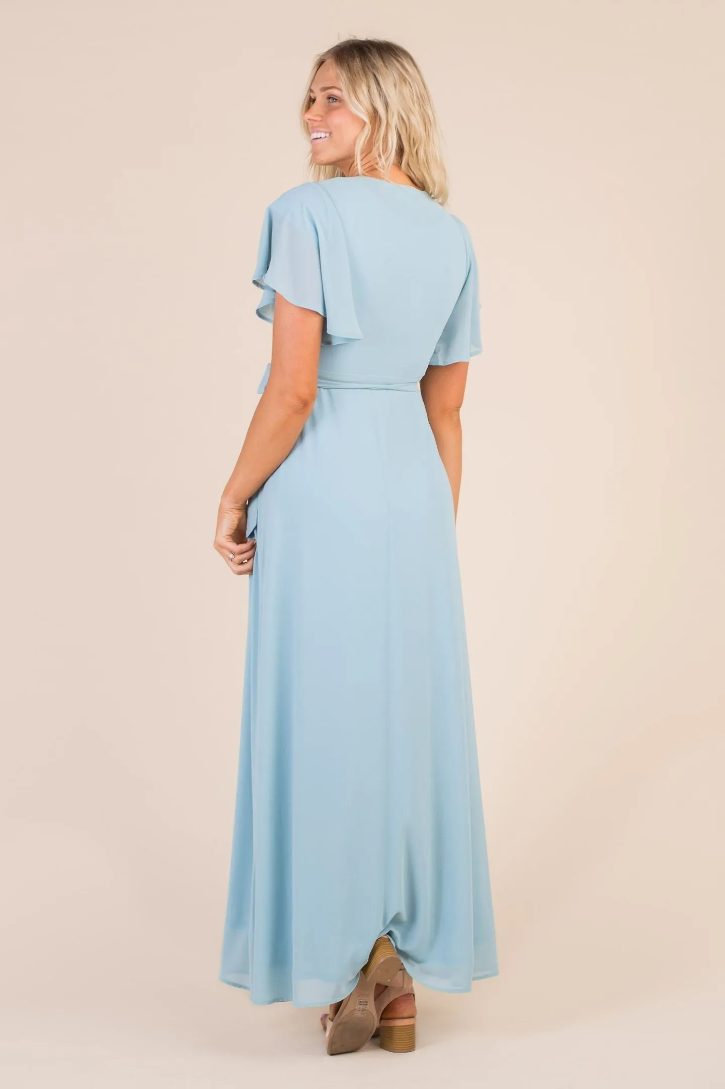 Naples Flutter Sleeve Wrap Maxi