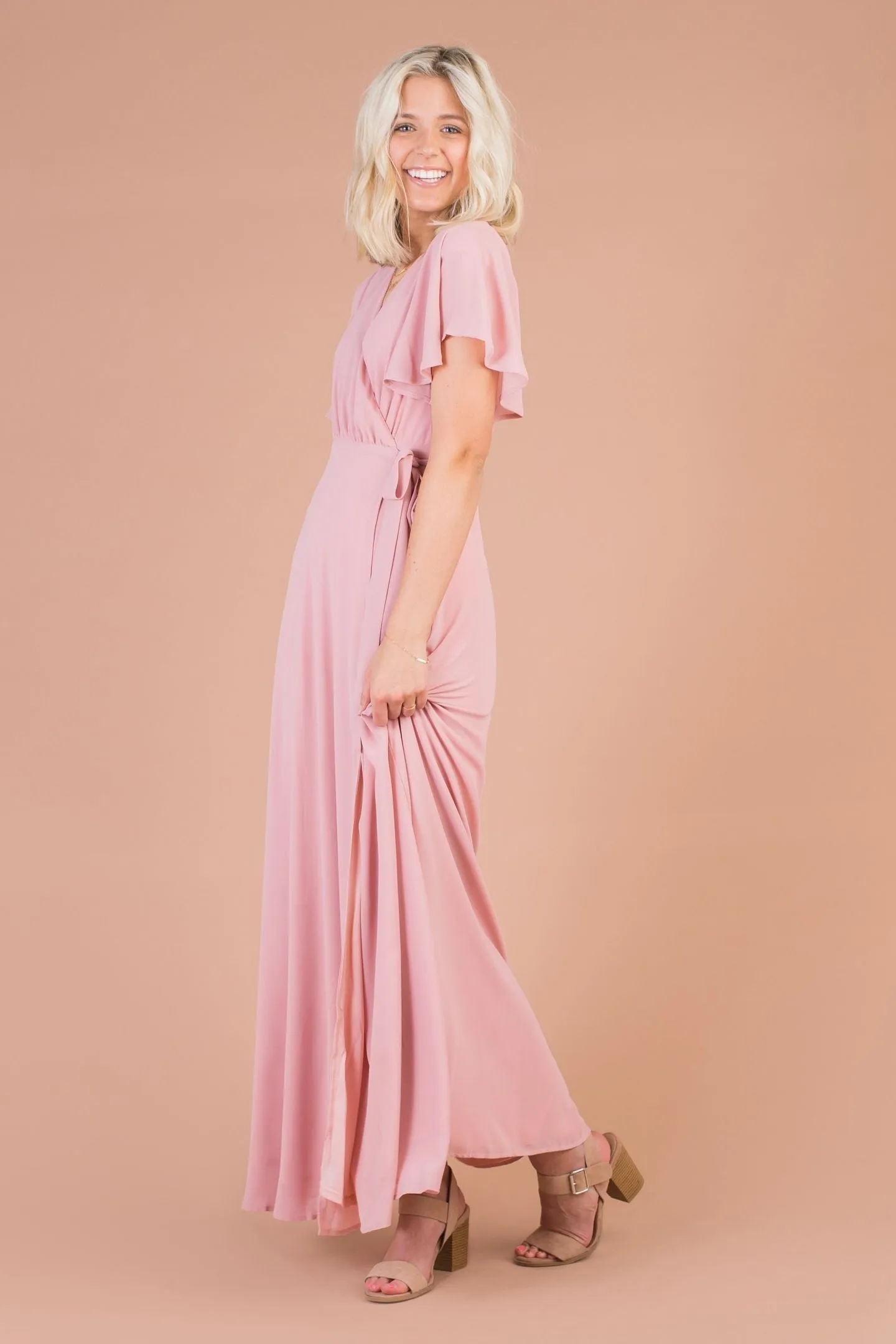 Naples Flutter Sleeve Wrap Maxi