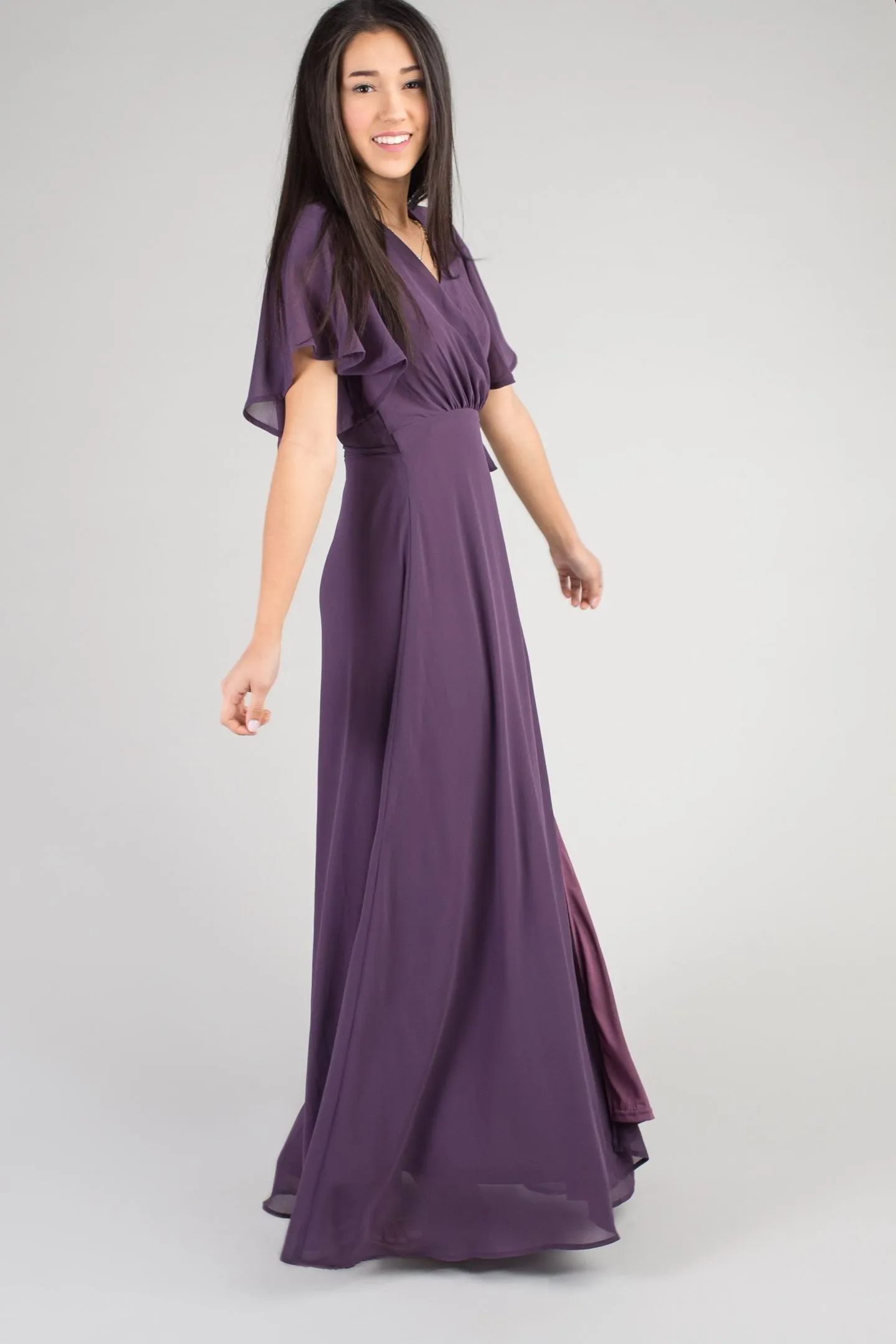 Naples Flutter Sleeve Wrap Maxi
