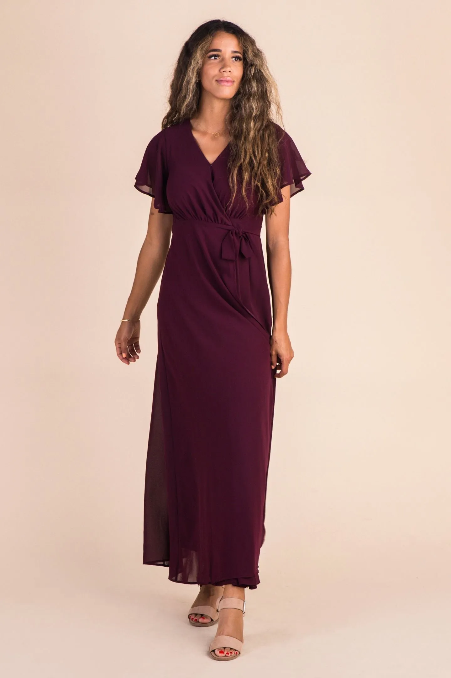 Naples Flutter Sleeve Wrap Maxi
