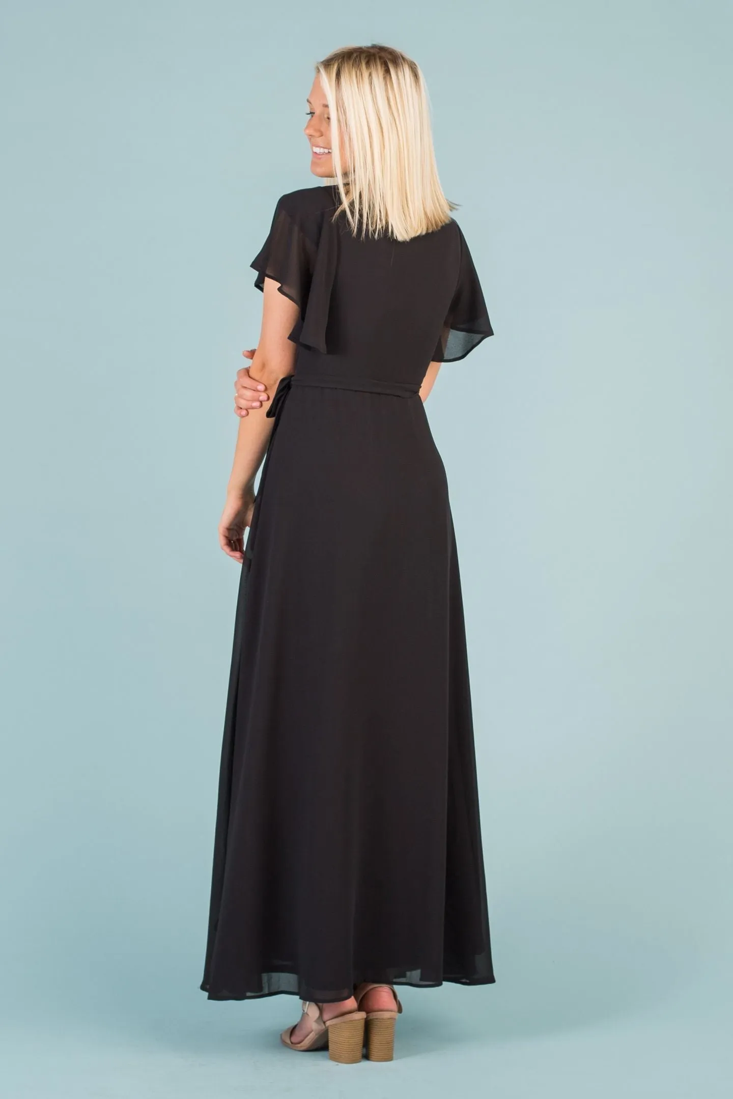 Naples Flutter Sleeve Wrap Maxi