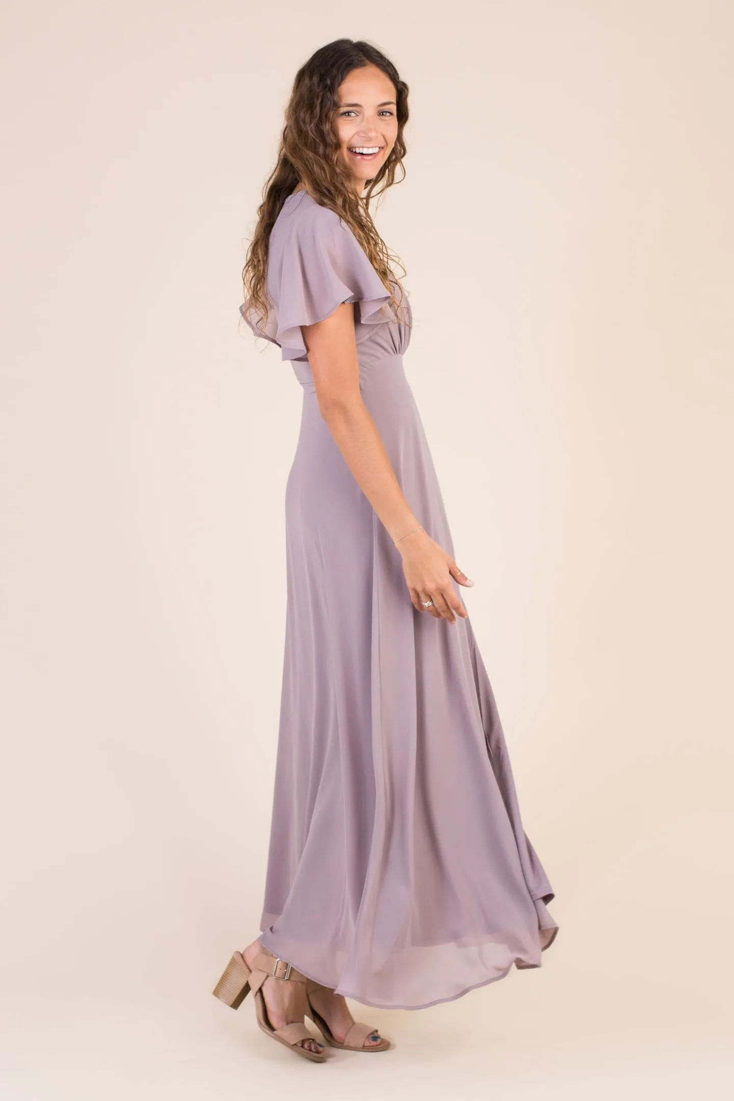 Naples Flutter Sleeve Wrap Maxi