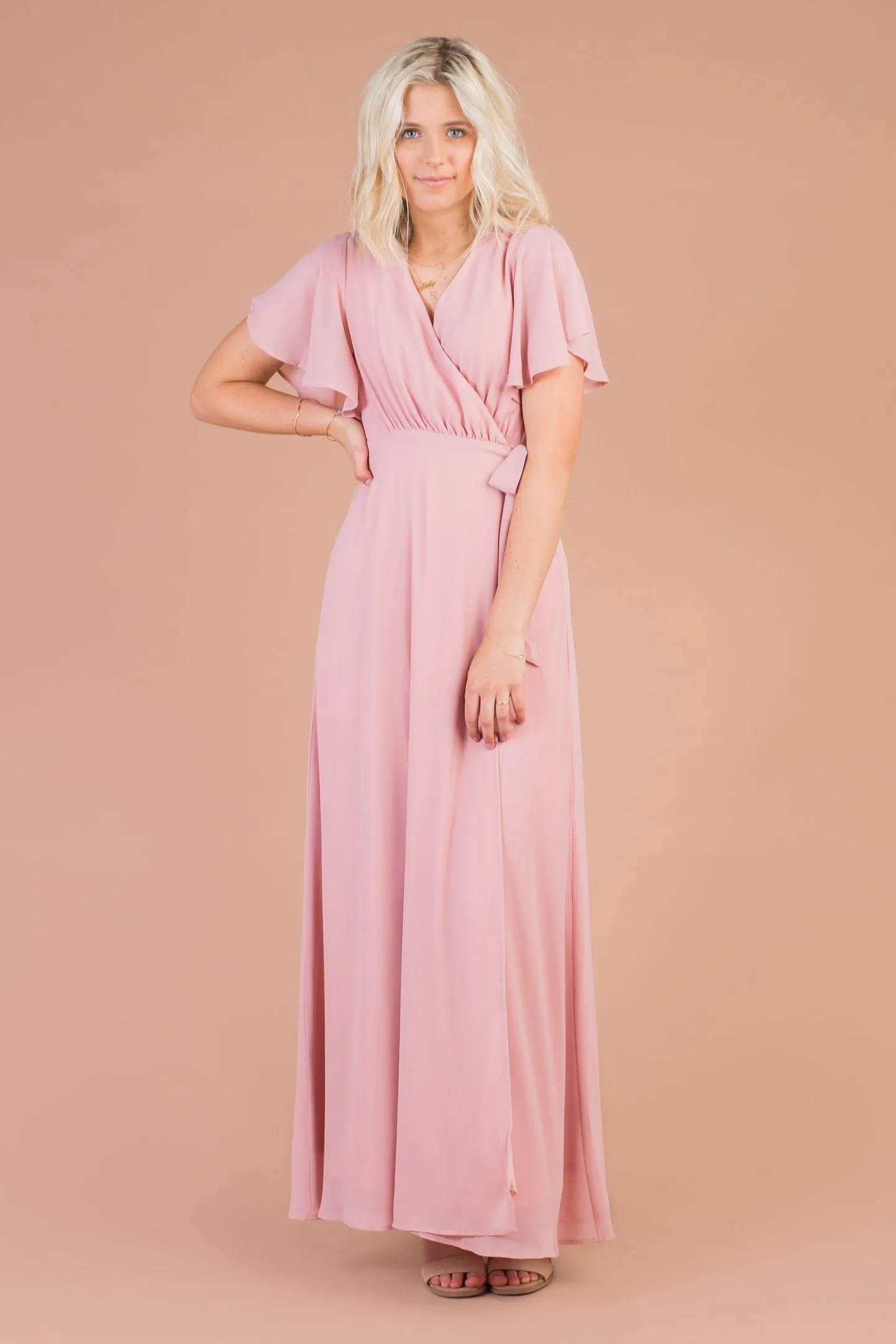 Naples Flutter Sleeve Wrap Maxi
