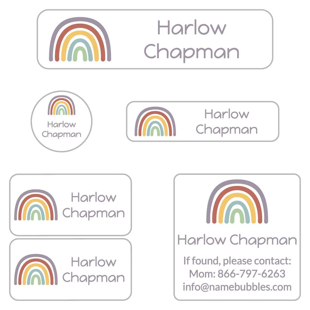 Neutral Rainbow Camp Labels Pack