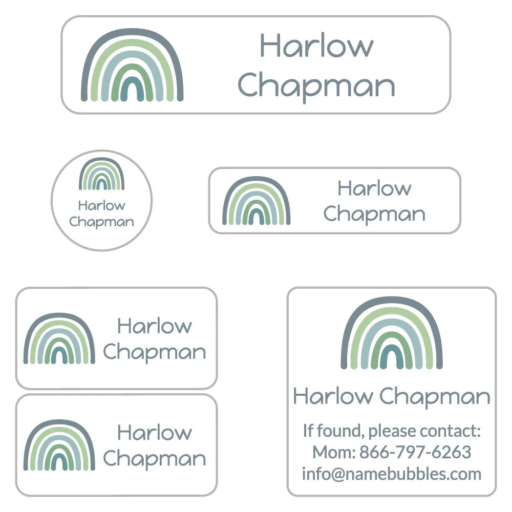 Neutral Rainbow Camp Labels Pack