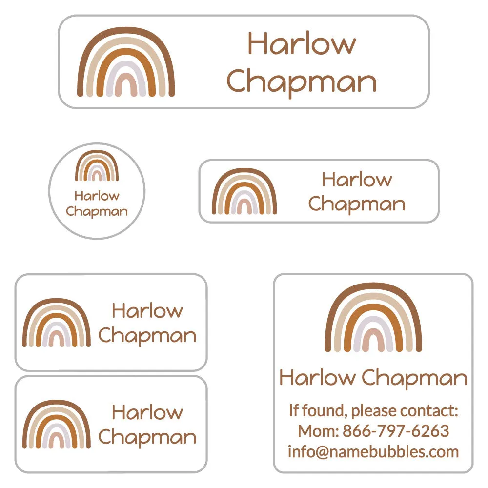 Neutral Rainbow Camp Labels Pack