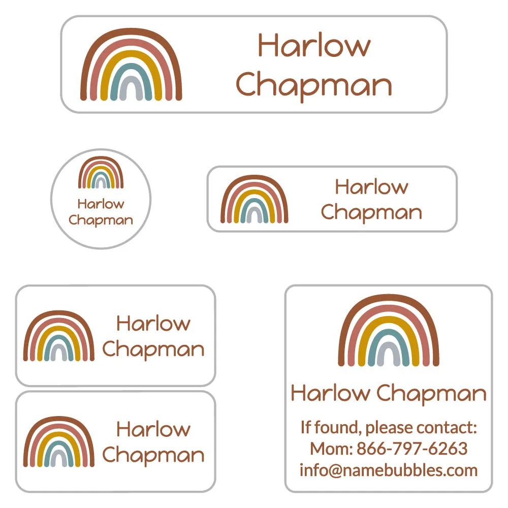 Neutral Rainbow Camp Labels Pack