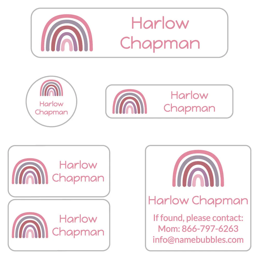 Neutral Rainbow Camp Labels Pack