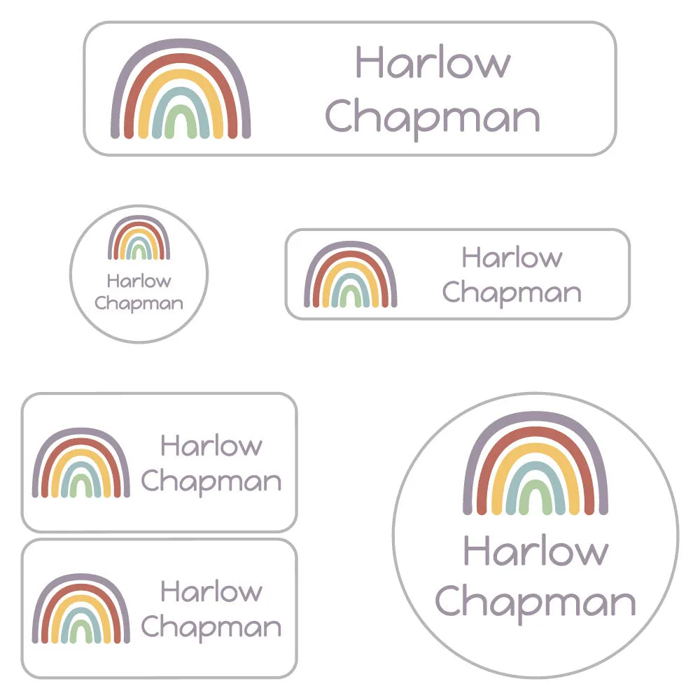 Neutral Rainbow Daycare Labels Pack