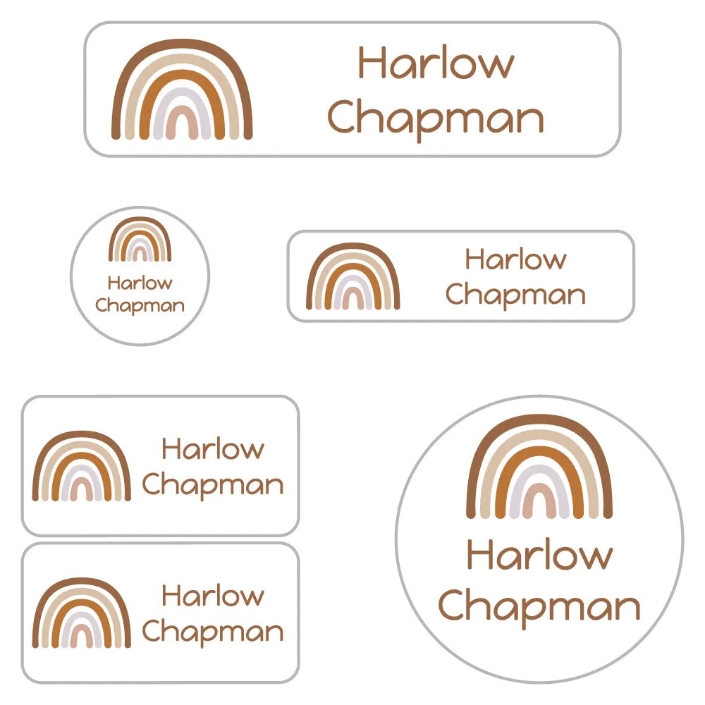 Neutral Rainbow Daycare Labels Pack