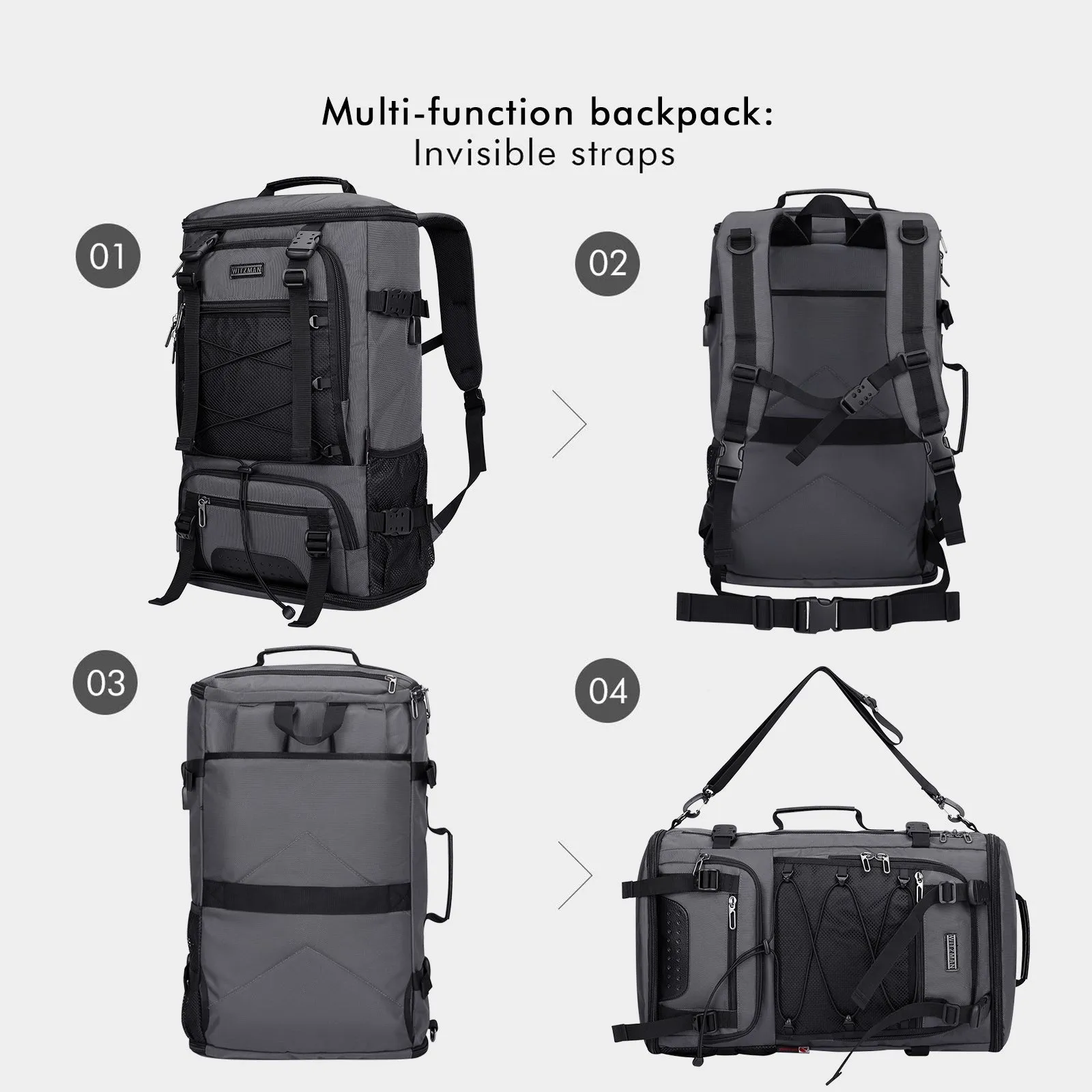 Nylon Backpack for Men Large 3 in 1 Bag