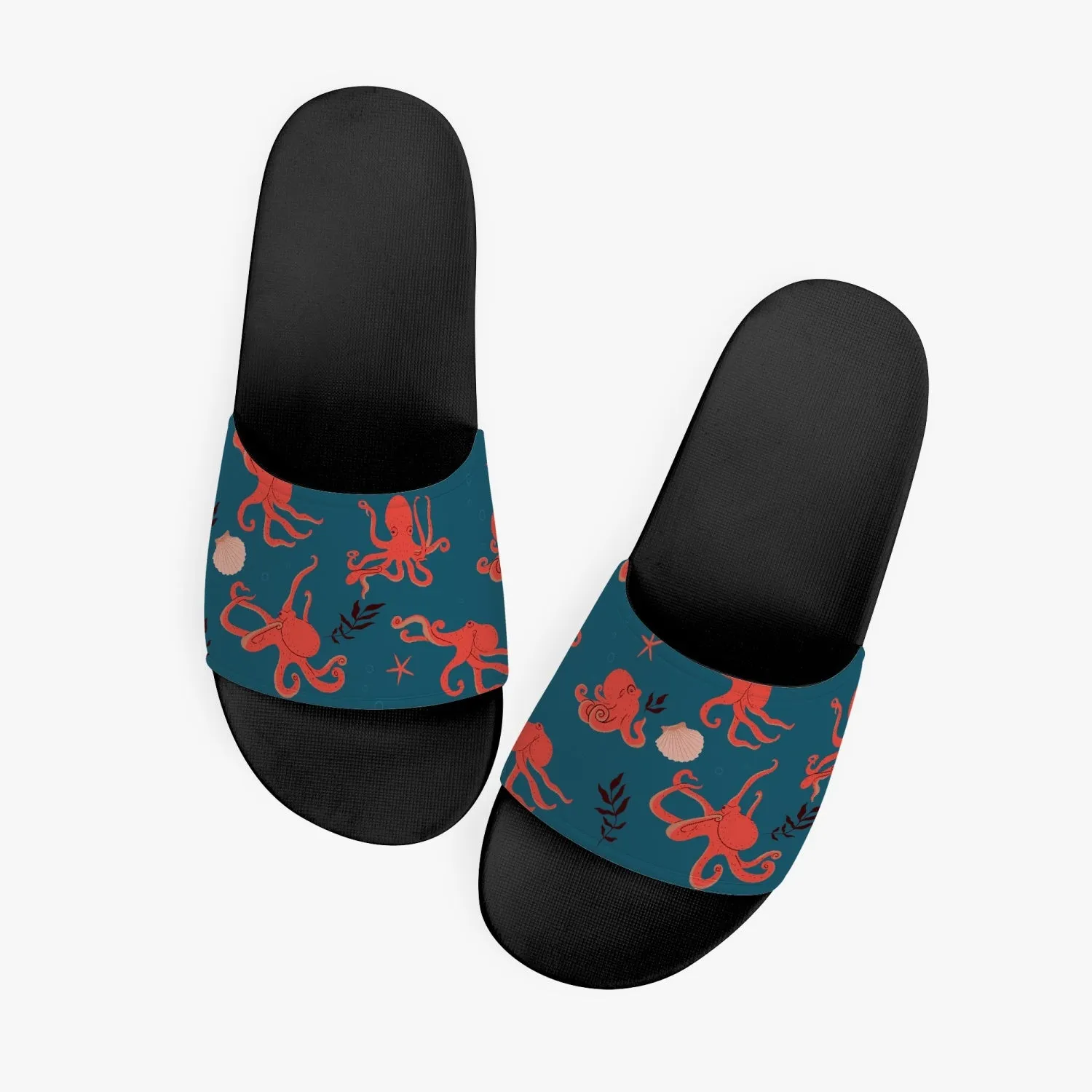 Octopus Slides Sandals, Beach Ocean Sea Men Women Designer Shoes Flat Wedge Slippers Casual Slippers Flip Flops Slip On