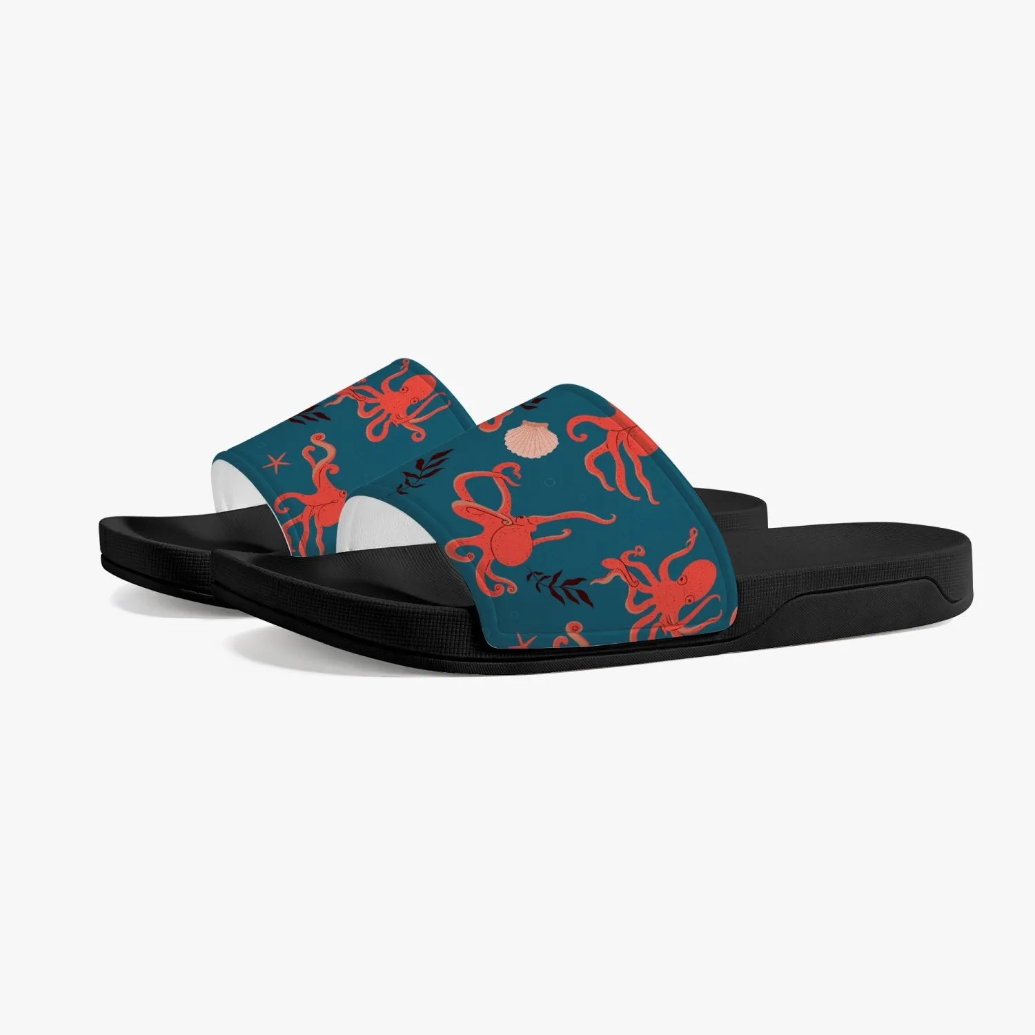 Octopus Slides Sandals, Beach Ocean Sea Men Women Designer Shoes Flat Wedge Slippers Casual Slippers Flip Flops Slip On