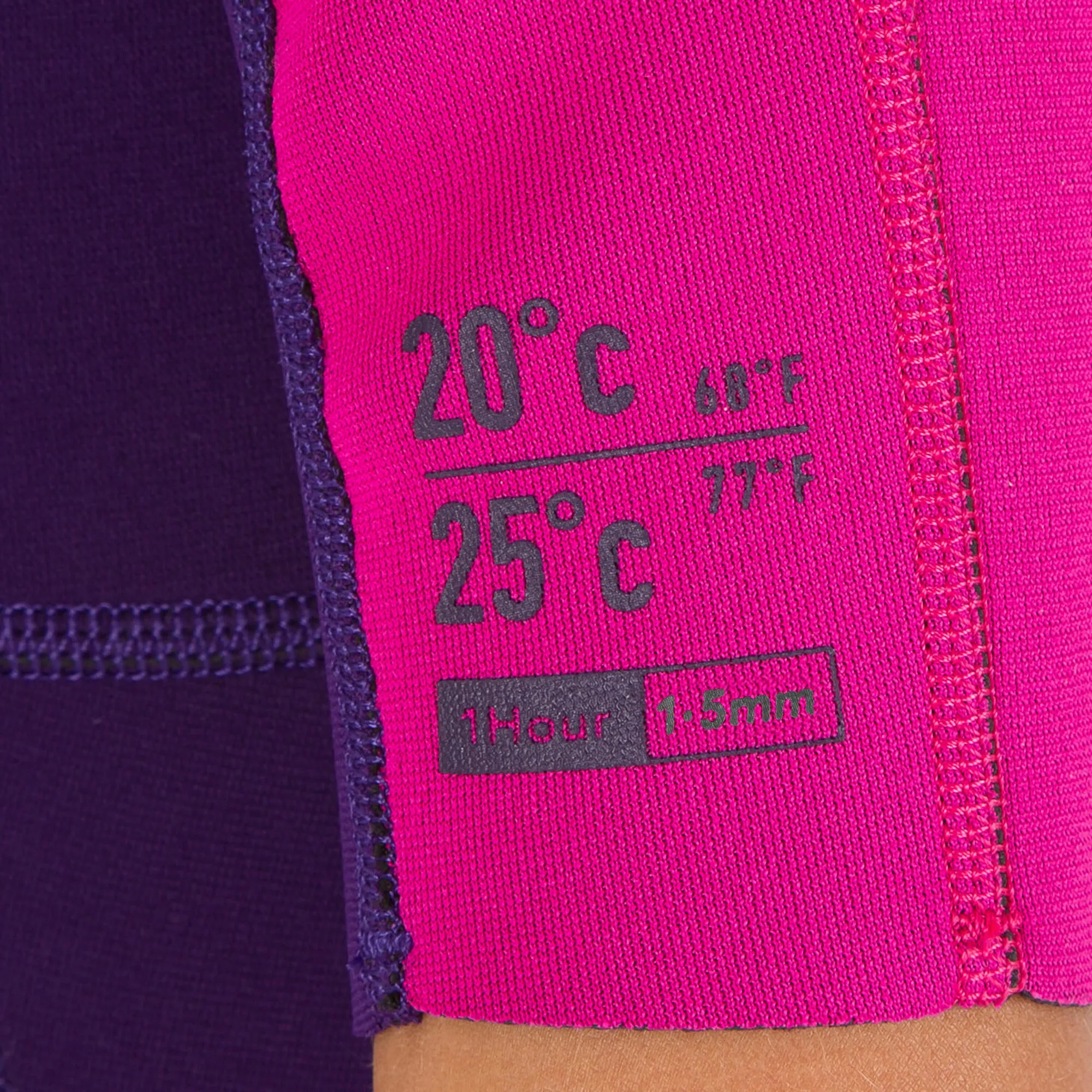 Olaian 100 Surf Shorty kids' Wetsuit 1.5 mm neoprene - Purple Pink