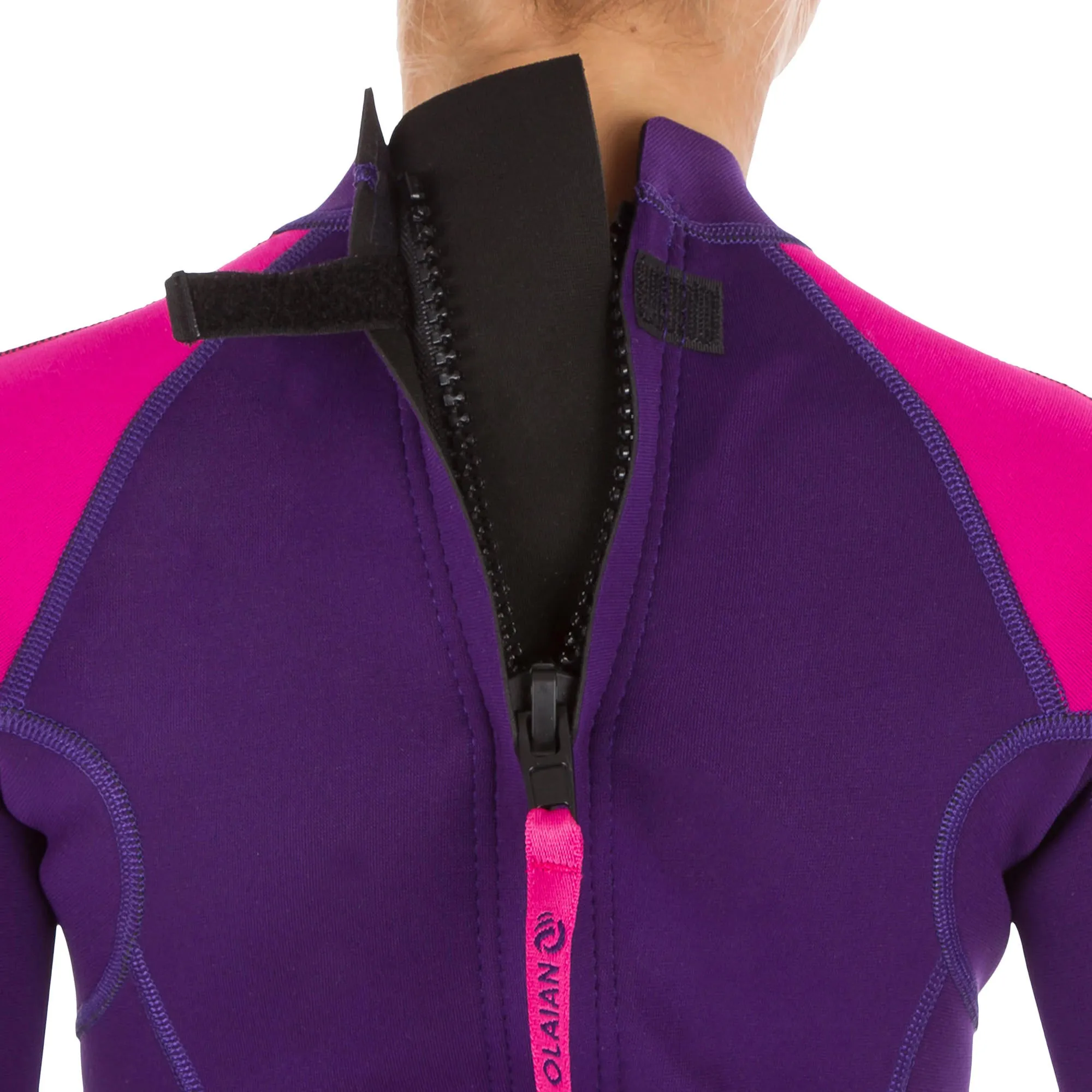 Olaian 100 Surf Shorty kids' Wetsuit 1.5 mm neoprene - Purple Pink