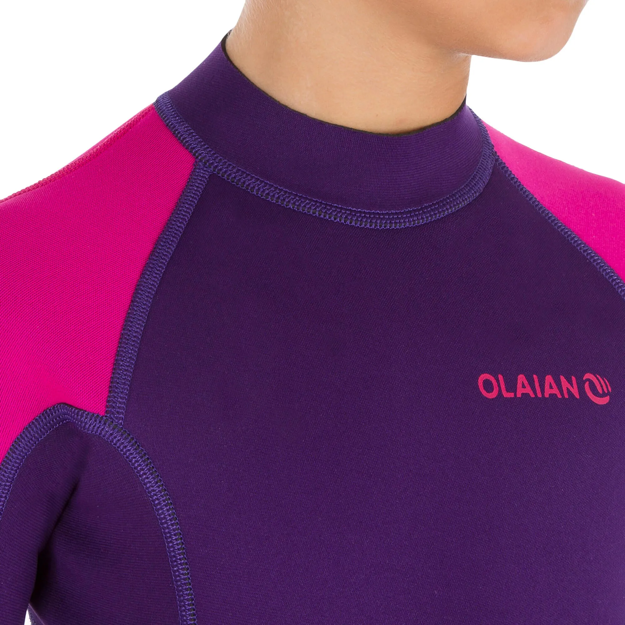 Olaian 100 Surf Shorty kids' Wetsuit 1.5 mm neoprene - Purple Pink