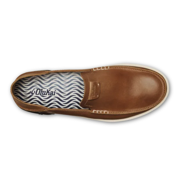 OluKai Mens Kākaha Leather Slip-On Shoe