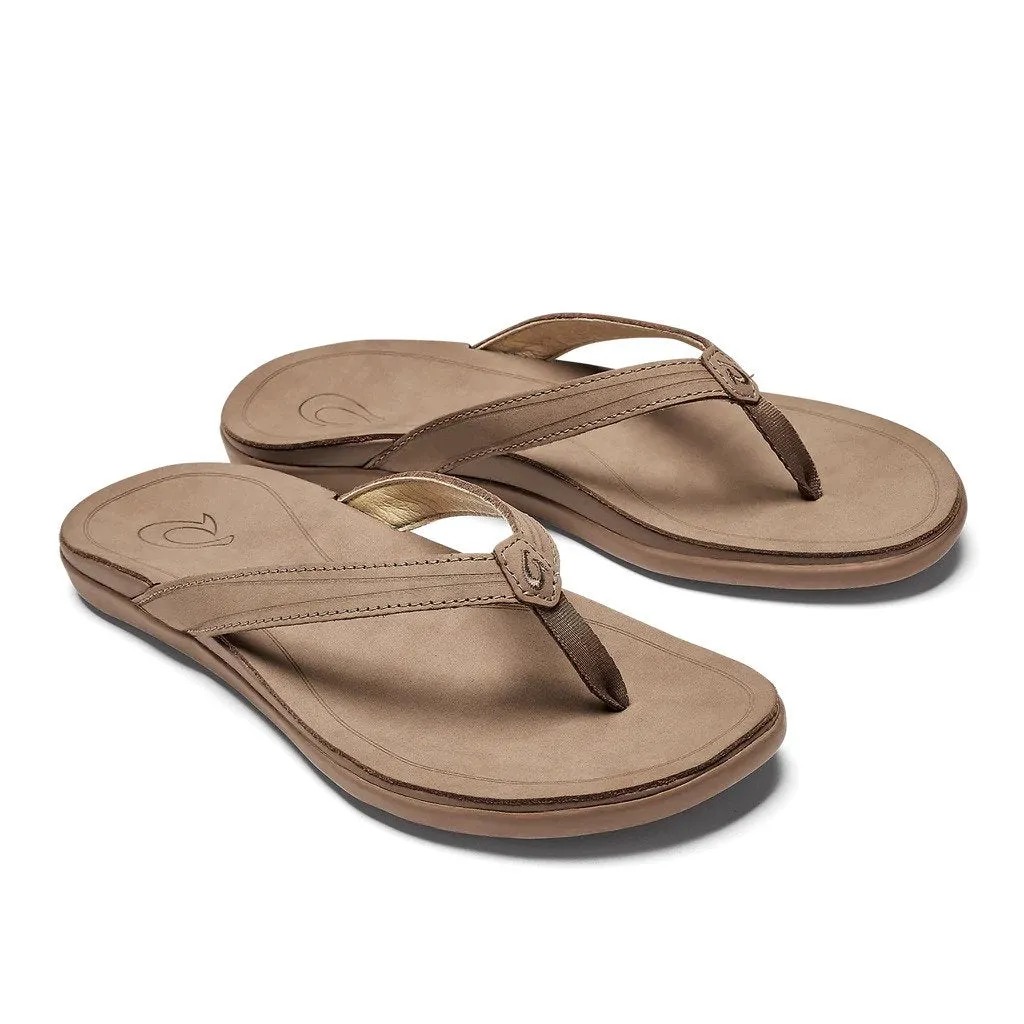 OluKai Womens ‘Aukai Leather Beach Sandals