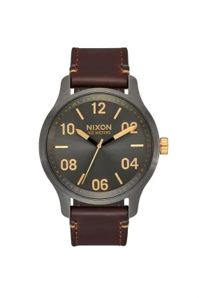 PATROL LEATHER - GUNMETAL/GOLD