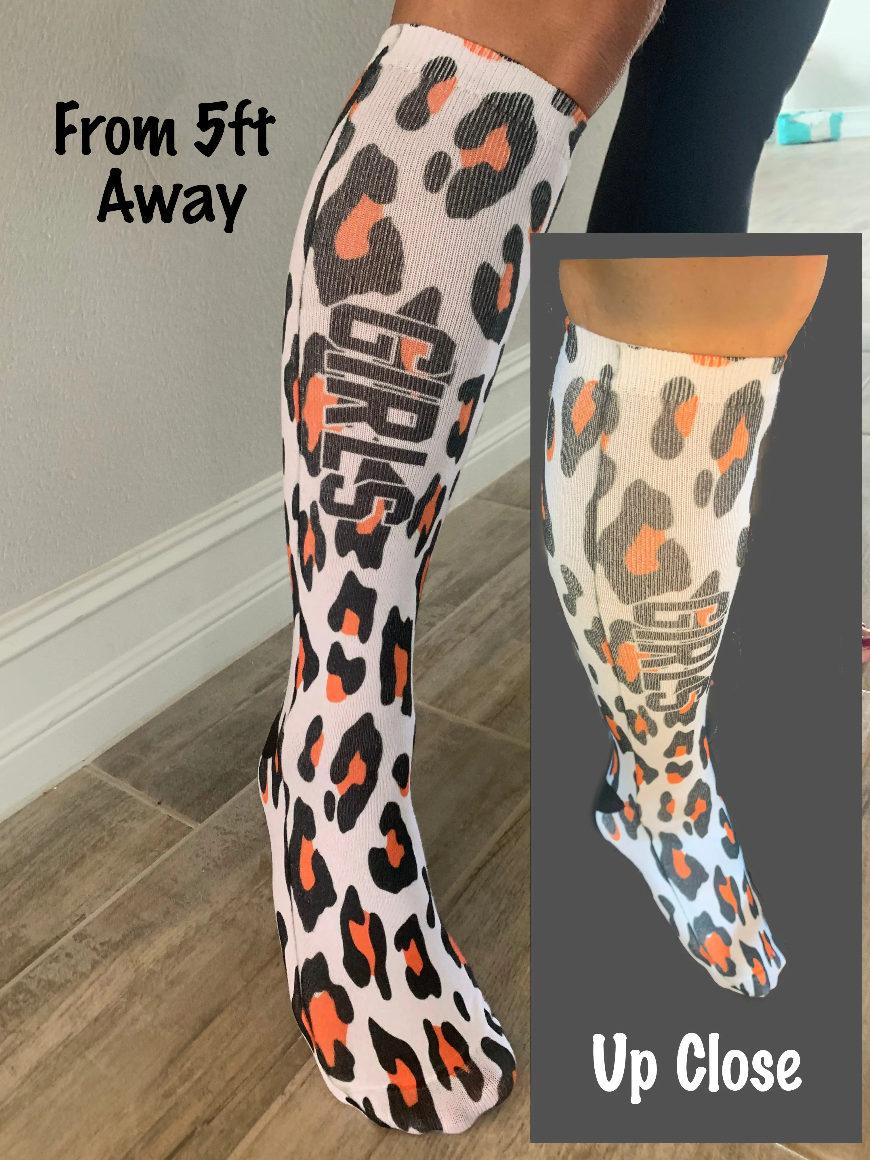 Personalized Lacrosse Breast Cancer Awareness Ribbon Knee High Socks