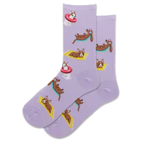 "Beach Dogs" Cotton Crew Socks by HotSox