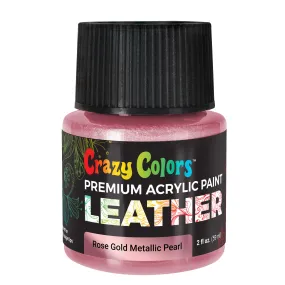 Rose Gold Metallic Pearl Premium Acrylic Leather and Shoe Paint, 2 oz Bottle - Flexible, Crack, Scratch, Peel Resistant - Artist Create Custom Sneakers, Jackets, Bags, Purses