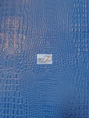 Royal Blue Crocodile Marine Vinyl Fabric / Sold By The Yard